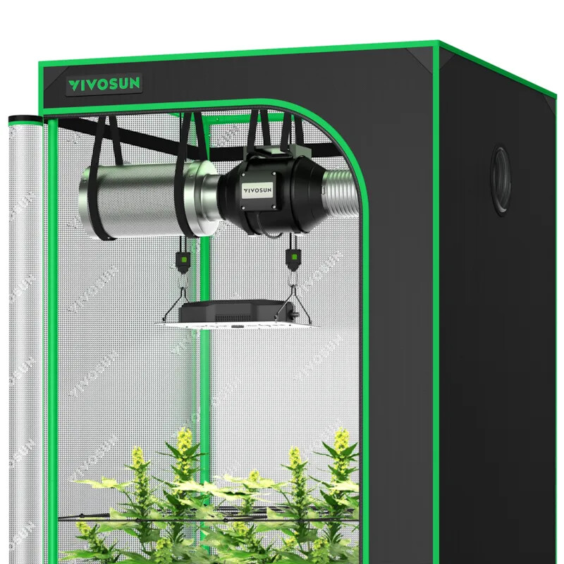 VIVOSUN complete grow tent kit with LED and inline fan